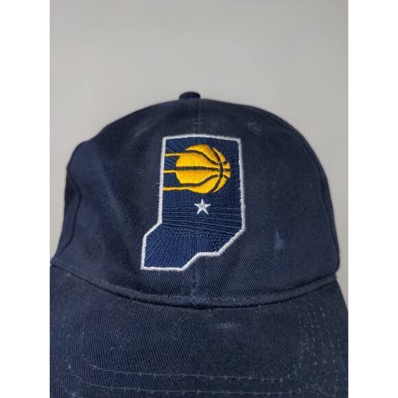 Main Gate NBA Indiana Pacers Hat Embroidered State Logo Blue Strapback - Picture 3 of 10